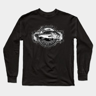 Largemouth Bass Vintage Black & White Long Sleeve T-Shirt